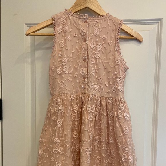 Peek Brand Girls Pink Lace Dress Size 10 - Picture 2 of 4